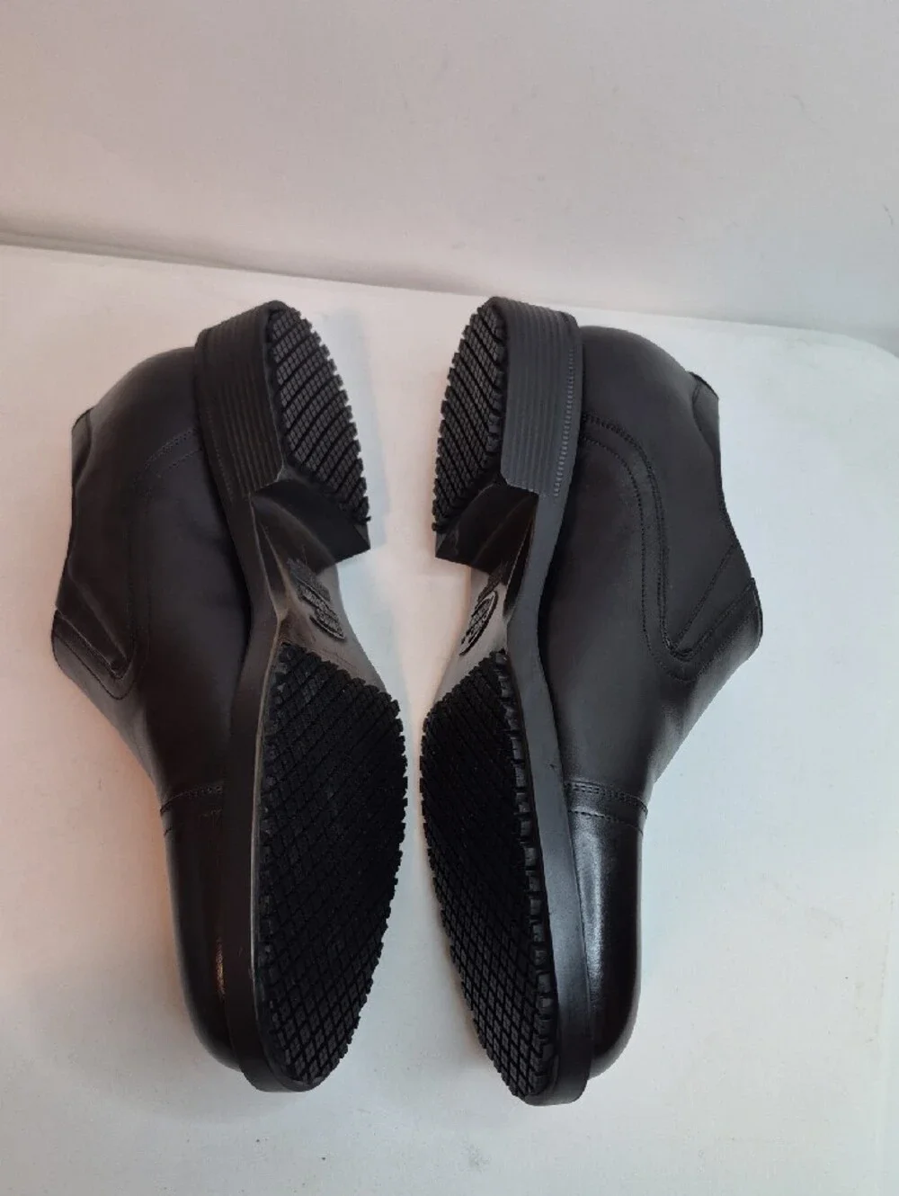 Shoes For Crews Black Leather Slip-On Loafers Size 10